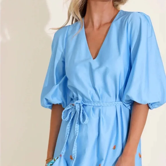 Alden Aldair Lizzie Sky Blue Maxi Dress Size Small NWT - Picture 4 of 14